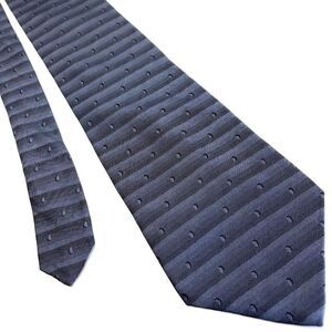 DKNY Blue Gray‎ Silk Tie Woven Wide Dots